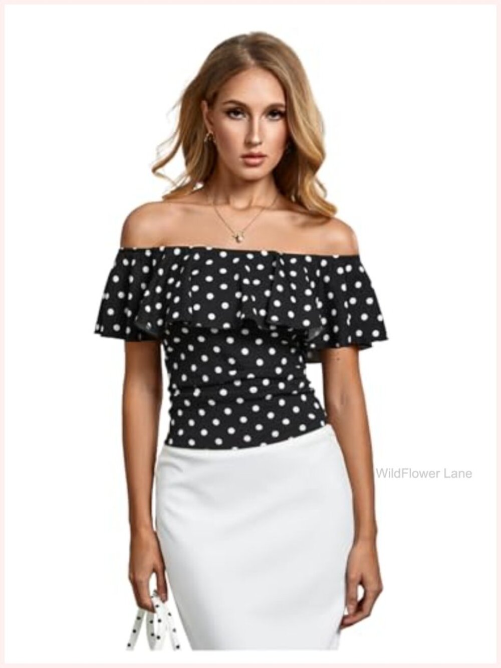 Stretchy Off Shoulder Ruffle Sleeve Slim Blouse Top